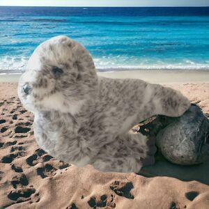 Vtg Harbor Seal Pup Stuffed Animal Plush Realistic Large Korea Aristocrat Regina